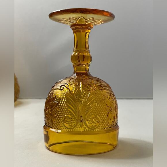 6pc Vintage Tiara Amber Decanter‎ & Wine Glass Set - Picture 15 of 15